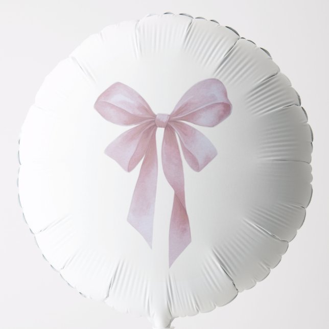 Soft Pink Bow Girl Baby Shower Party Balloon (Front)