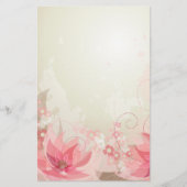 Soft Pink & Brass Flowers - Stationary - 4 Stationery (Front)