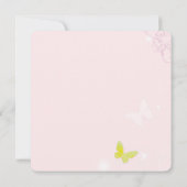 Soft Pink Butterfly Themed Sweet 16 Birthday Party Invitation (Back)