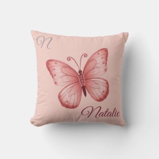 Soft pink buttrfly monogrammed