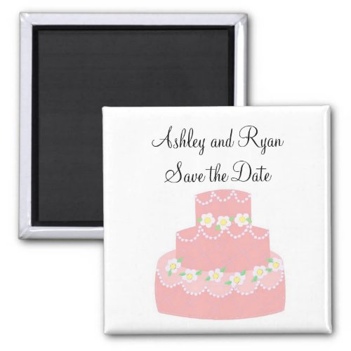 Soft Pink Cake Save the Date Magnet