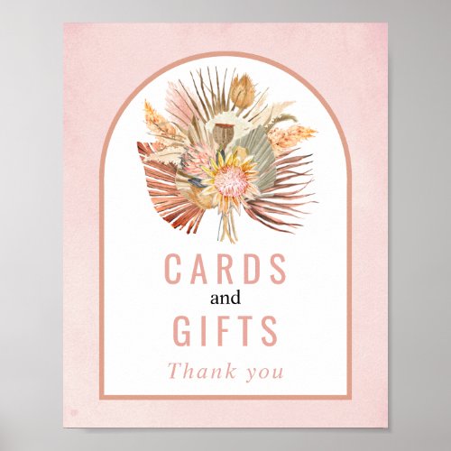 Soft pink cards and gifts fall wedding poster