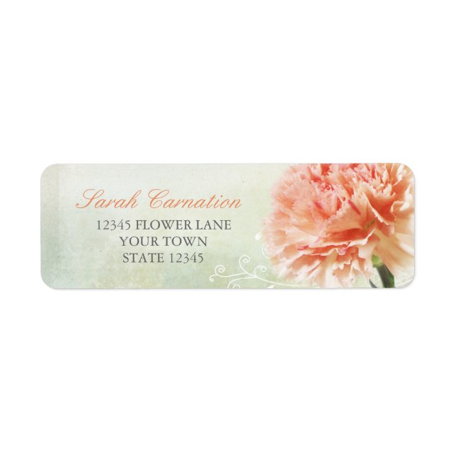Soft Pink Carnation Label (Front)