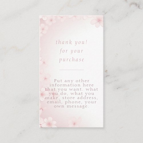 Soft pink cherry blossom background insert card