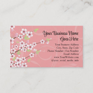 Soft Pink Cherry Blossom Business Card