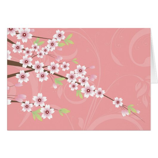 Soft Pink Cherry Blossom Cards (Front Horizontal)