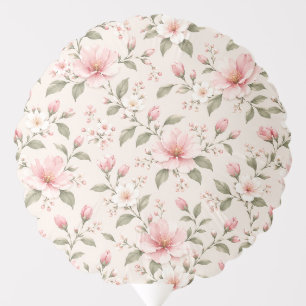 Soft Pink Cherry Blossom Floral Seamless Pattern Balloon