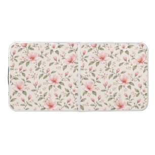 Soft Pink Cherry Blossom Floral Seamless Pattern Beer Pong Table