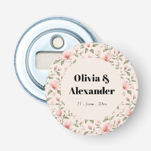 Soft Pink Cherry Blossom Floral Seamless Pattern Bottle Opener