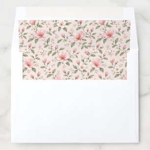 Soft Pink Cherry Blossom Floral Seamless Pattern Envelope Liner