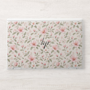 Soft Pink Cherry Blossom Floral Seamless Pattern HP Laptop Skin