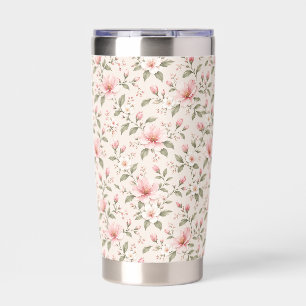 Soft Pink Cherry Blossom Floral Seamless Pattern Insulated Tumbler