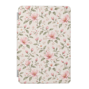 Soft Pink Cherry Blossom Floral Seamless Pattern iPad Mini Cover