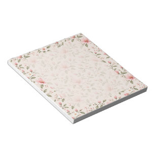 Soft Pink Cherry Blossom Floral Seamless Pattern Notepad