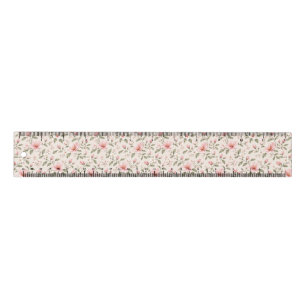 Soft Pink Cherry Blossom Floral Seamless Pattern Ruler