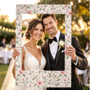 Soft Pink Cherry Blossom Floral Seamless Pattern Selfie Frame