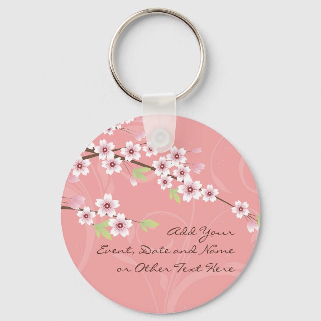 Soft Pink Cherry Blossom Keychain (Front)