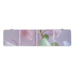 Soft Pink Cherry Blossom & Mint Green Elegant Beer Pong Table