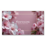 Soft Pink Cherry Blossom Modern Bokeh Business Card Magnet