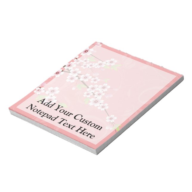 Soft Pink Cherry Blossom Notepad (Rotated)