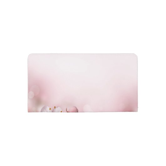 Soft Pink Cherry Tree Flowers Feminine Ladies Checkbook Cover (Back)