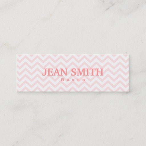 Customizable Soft Pink Chevron Baker Business Card