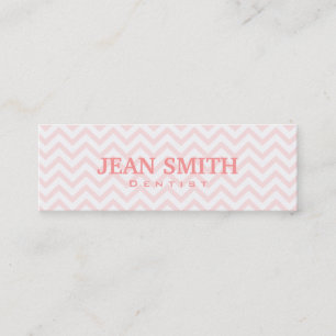 Soft Pink Chevron Dentist Business Card