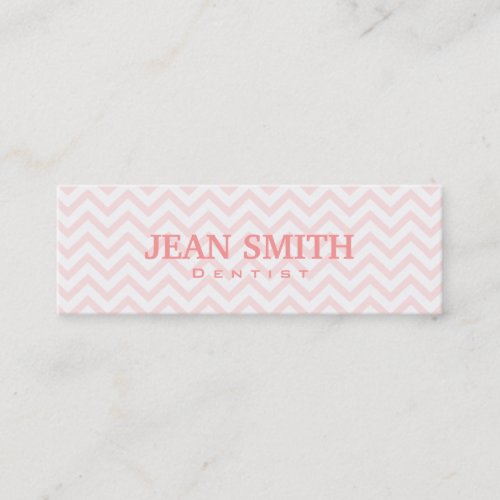 Soft Pink Chevron Dentist Business Card