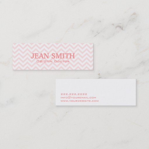 Soft Pink Chevron OB/GYN Business Card | Zazzle