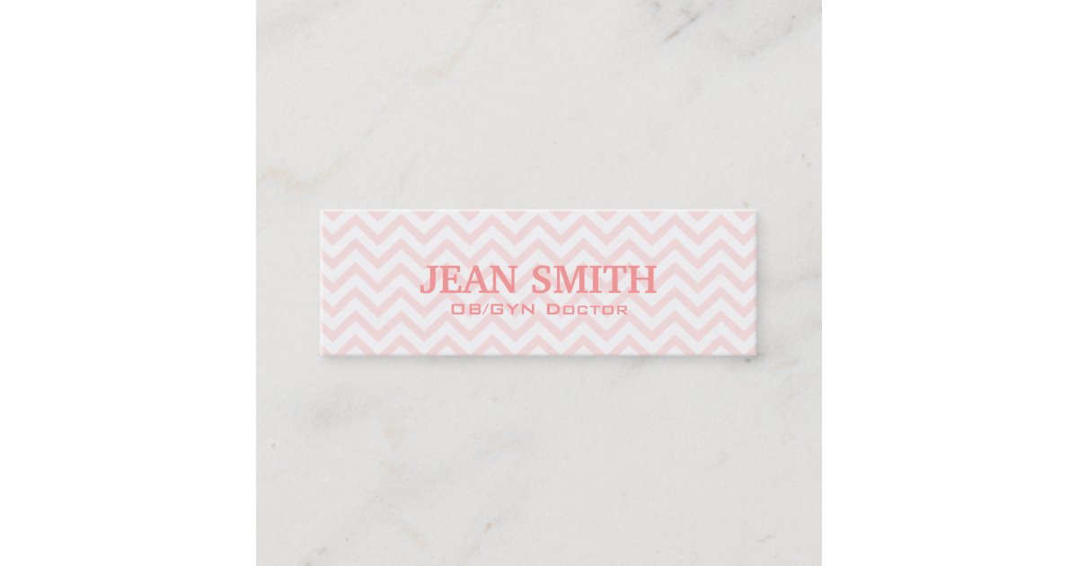 Soft Pink Chevron OB/GYN Business Card | Zazzle