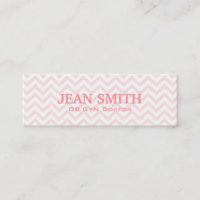 Soft Pink Chevron OB/GYN Business Card | Zazzle