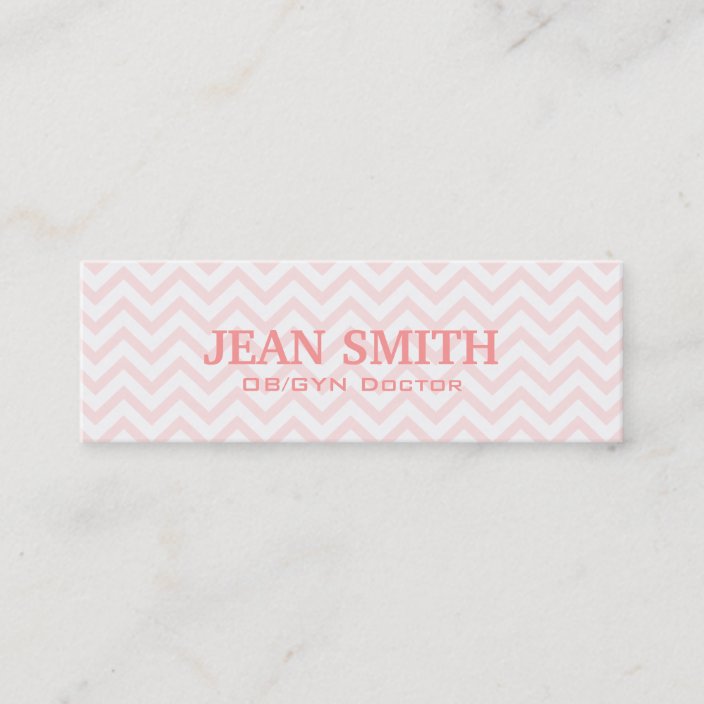 Soft Pink Chevron OB/GYN Business Card | Zazzle.com