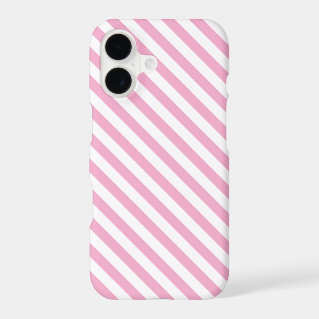 Soft Pink Classic White Stylish Striped Pattern Case-Mate iPhone Case (Back)