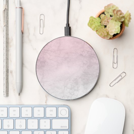 Soft Pink Clouds Watercolor Background Wireless Charger (Desk)