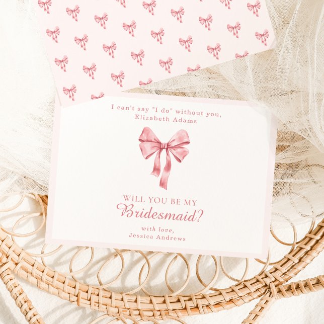 Soft Pink Coquette Bow Will you? Invitation (Creator Uploaded)