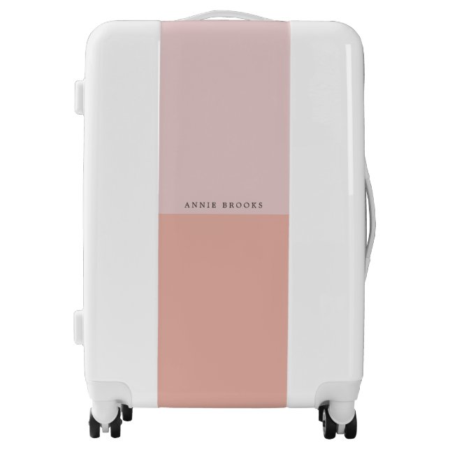 Soft Pink Custom Name Elegant Sticker Luggage (Front)
