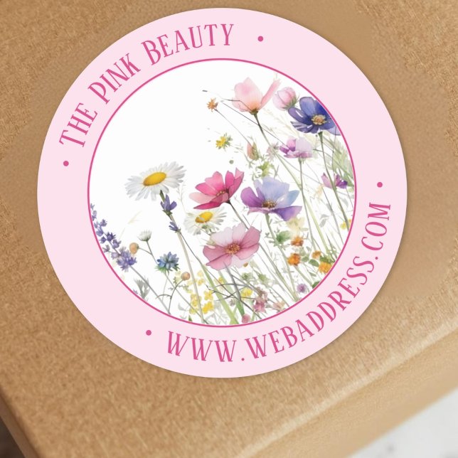 Soft pink Custom Photo Illustration Classic Round Sticker (Soft pink Custom Photo Illustration Classic Round Sticker)
