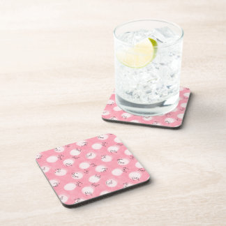 Soft Pink Cute Pattern – Minimal Aesthetic Polka Beverage Coaster