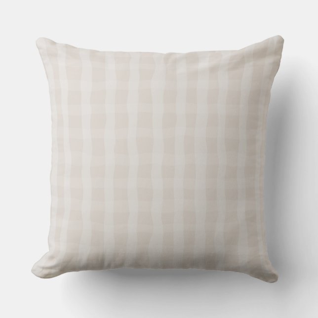 Soft Pink Dainty Plaid  Throw Pillow (Front)