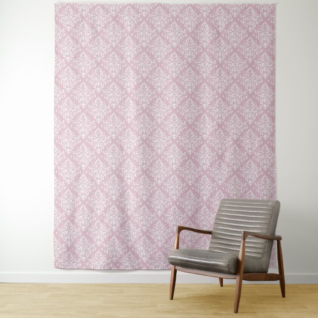 Soft Pink Damask Backdrop for Influencers  (In Situ)