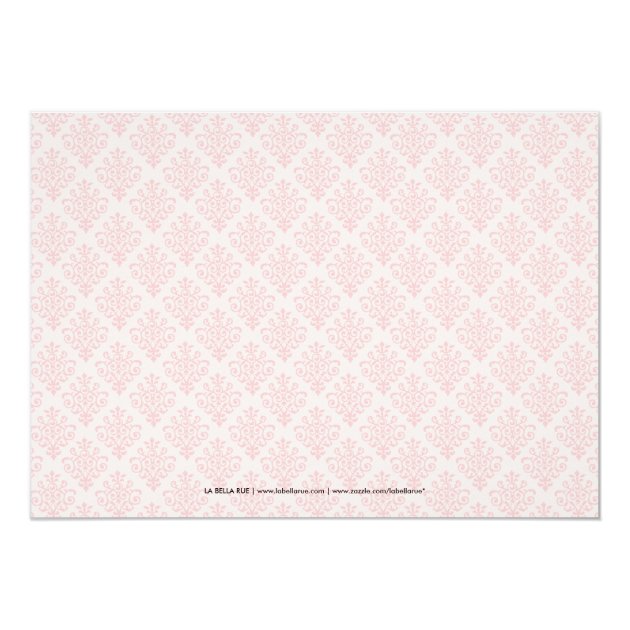 Soft Pink Damask Celtic Cross First Communion Invitation