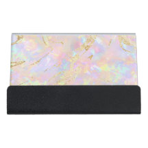 soft pink desk business card holder