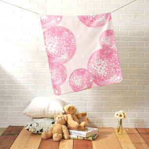 Soft Pink Disco Balls Design, Baby Girl Nursery Blanket