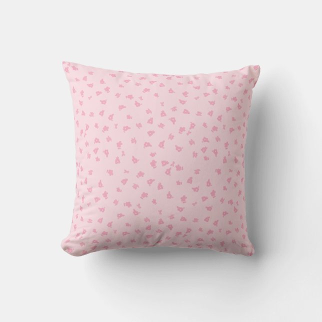 Soft Pink DItsy Floral Throw Pillow (Front)