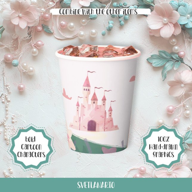 Soft Pink Dreamy Princess Castle Paper cup (Creator Uploaded)