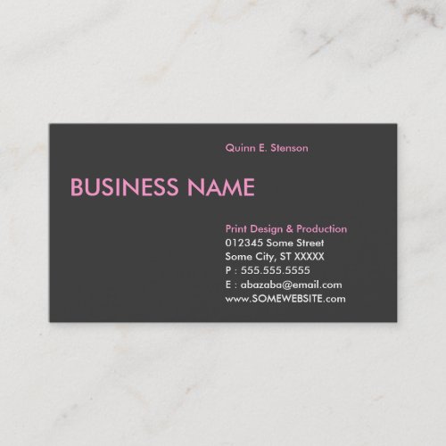 soft pink edge business card