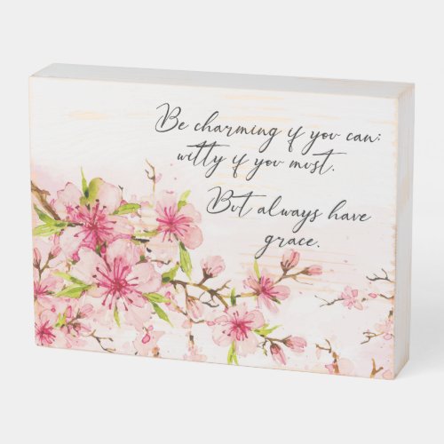 Soft Pink Elegant Spring Flowering Tree Southern Wooden Box Sign