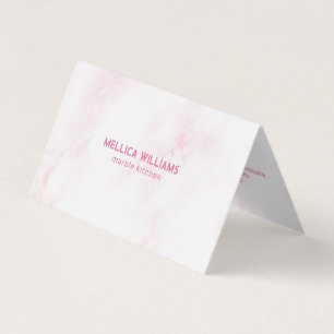 Soft pink faux marble business card