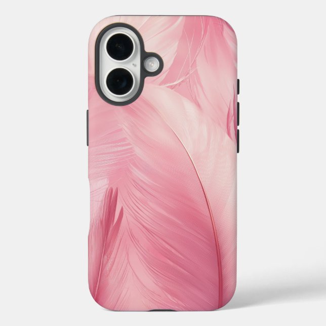 Soft Pink Flamingo Feather Phone Case (Back)