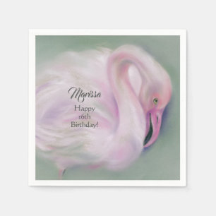 Soft Pink Flamingo Pastel Custom Party Paper Napkins